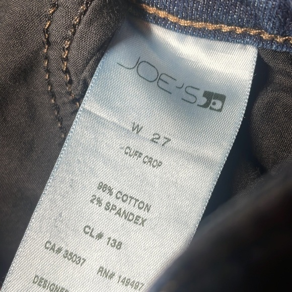 Joe’s Jeans Denim Stretch Cuff Crop comfy size 27 - Picture 5 of 9